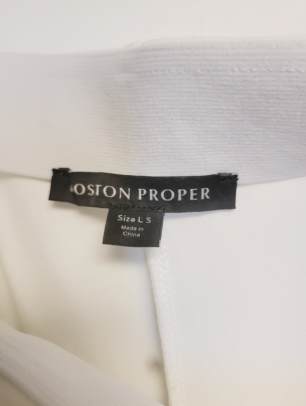 Boston Proper Ivory Coast White High Rise Pull On Slacks Pants L Short Petite - Picture 3 of 10